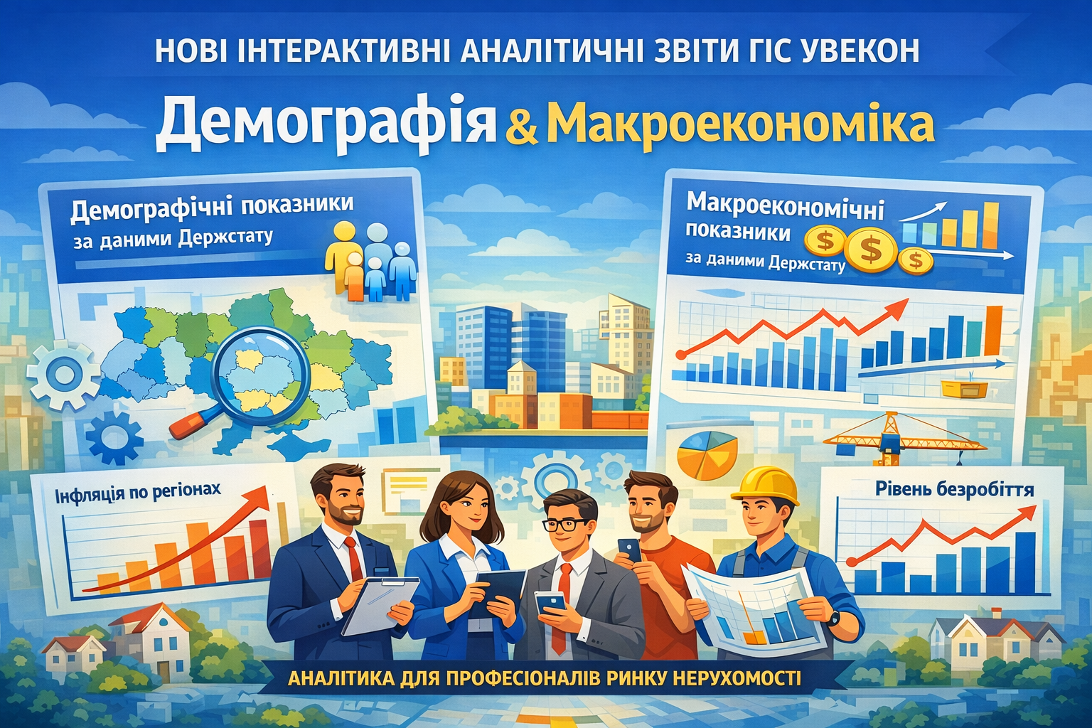 Нові інтерактивні звіти: демографічні та макроекономічні показники для ринку нерухомості